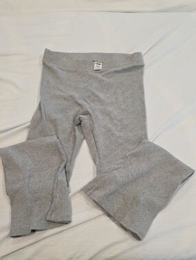 PINK Gray Ribbed Flare Pants